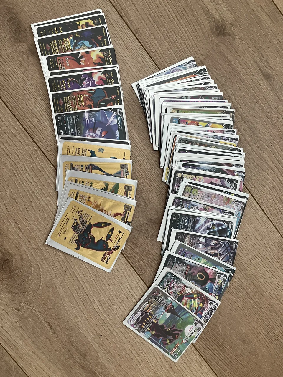 Real physical selection including different Umbreon cards